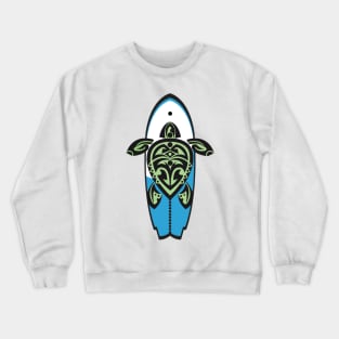 Tribal Turtle Tattoo Surfer Dude Crewneck Sweatshirt